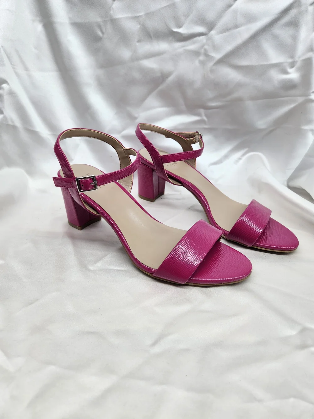 Naturalizer Pink Open-Toe Ankle Strap Heels